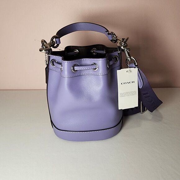 NWT Coach Mini Bucket Bag CR144 Silver Light Violet - Picture 3 of 7